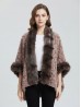 Premium Faux Fur Cape with Rose Imprints & Sleeves